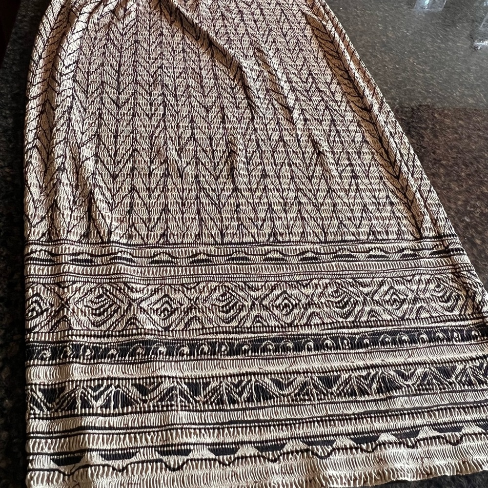 RAFAEL Black and tan A-Line Skirt